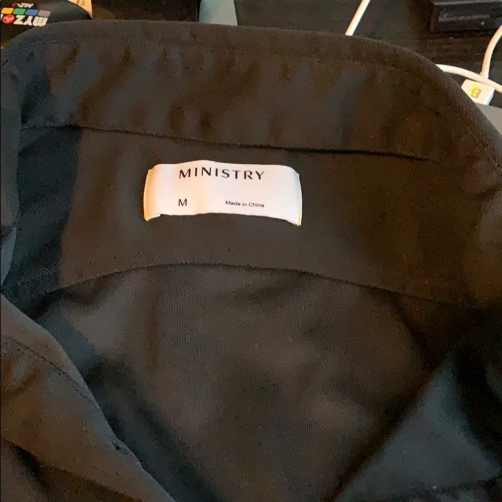 Ministry of Supply black short sleeve polo, medium